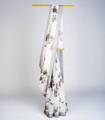 White Woven Synthetic Linen Saree With Printed Floral Motifs-BL3705