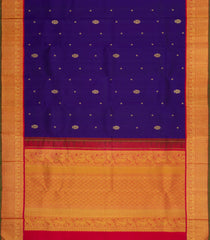 Purple Handloom Korvai Kanchipuram Silk Saree With Buttas-KA15463