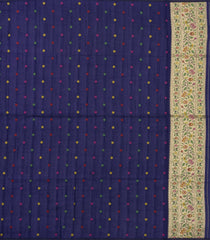 Navy Blue Woven Art Dupion Saree With Meena Floral Border-BL5923