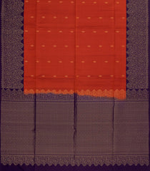 Rust Handloom Soft Silk Saree With Floral Motifs-SO4563