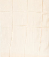 Cream Woven Tussar Silk Saree With Printed Floral Motifs & Sequin Work-TU2897