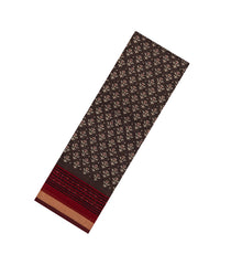 Black Printed Blended Cotton Saree With Zari Border-BL5675