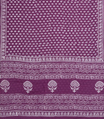 Lilac Printed Jaipur Cotton Saree With Printed Floral Motifs-JC1780