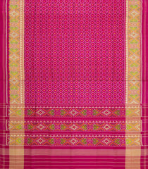 Pink Handloom Rajkot Patola Silk Saree With Ikat Motifs-IK0447