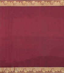 Dark Maroon Handloom Silk Saree With 108 Karnas In Pallu-KA16224