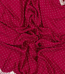 Crimson Woven Pure Crepe Saree With Hand Embroidered Selvage-EN1794