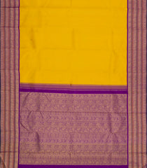 Yellow Handloom Korvai Kanchipuram Silk Saree With Buttas-KA15509