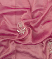 Peach Woven Synthetic Blended Tissue Saree With Embroidered Motifs-EN1994