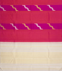 Magenta Handloom Kanchipuram Silk Saree With Stripes & Buttas-KA15481