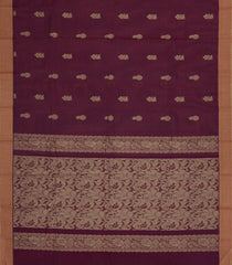 Maroon Woven Rasipuram Cotton Saree With Floral Motifs-RA2650