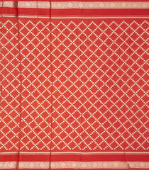 Peach Woven Dupion Silk Saree With Floral Motifs & Contrast Border-DS0536