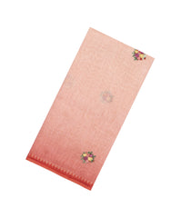 Red Woven Linen Saree With Embroidered Tree Motifs-LI0756
