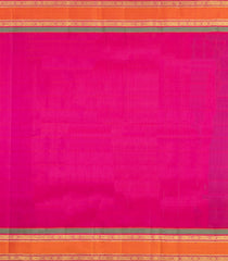Bottle Green Handloom Korvai Kanchipuram Silk Saree With Checks & Buttas-KA16168