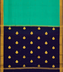 Aquamarine Woven Mysore Silk Saree With Buttas & Contrast Border-MS3609