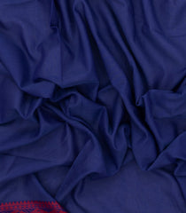 Indigo Woven Bengal Cotton Saree With Contrast Border-BG1747