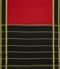 Crimson Woven Mysore Silk Saree With Contrast Zari Border-MS3591