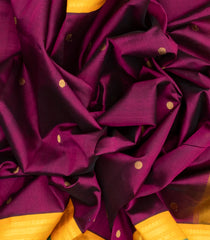 Maroon Handloom Korvai Silk Cotton Saree With Buttas & Contrast Border-SC3738