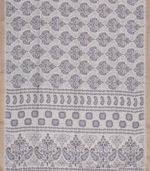 Off White Printed Synthetic Kotha Silk Saree With Zari Border-SY0036