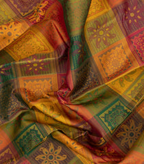 Multi Colour Handloom Kanchipuram Silk Saree With Bomkai Motifs-KA15733