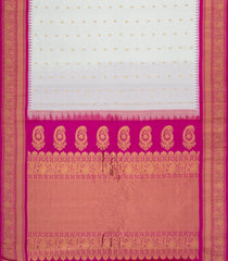 White Handloom Gadwal SICO Saree With Cotton Body & Silk Border-GA0325