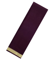 Dark Brown Woven Mysore Silk Saree With Zari Border-MS3690