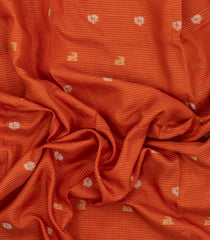 Red Woven Blended Viscose Saree With Zari Checks & Buttas -BL5581