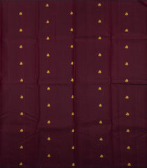 Cream & Maroon Handloom Half & Half Kanchipuram Silk Saree With Buttas-KA14757