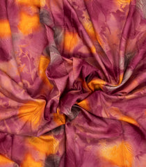 Magenta Printed Synthetic Linen Saree With Floral Motifs-SY0336