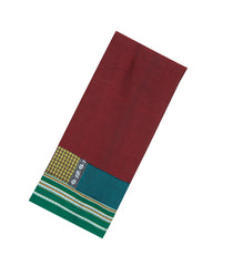 Brown Woven Cotton Saree With Kasuti Hand Embroidered Border & Pallu-EN1771