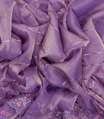 Lavender Woven Blended Viscose Saree With Embroidered Sequin Motifs