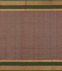 Bottle Green Handloom Silk Cotton Saree With Parrot Buttas-SC3892