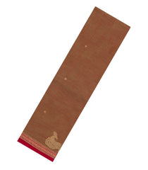 Brown Handloom Kanchi Cotton Saree With Deer Motifs-KC1677