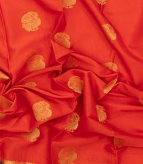 Red Woven Blended Viscose Saree With Zari Buttas-BL6087