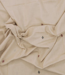 Taupe Handloom Bengal Cotton Saree With Cross Motifs-BG1547