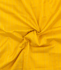 Lemon Yellow Handloom Silk Cotton Saree With Checks & Buttas-SC4723
