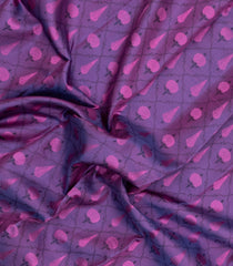 Purple Handloom Kanchipuram Silk Saree With Floral Motifs-KA15859