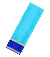 Turquoise Woven Mysore Silk Saree With Contrast Zari Border-MS3596