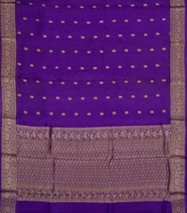 Purple Woven Pure Organza Silk Saree With Zari Buttas-KS1082