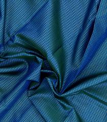 Blue Handloom Kanchipuram Silk Saree With Zari Checks-KA15712