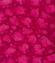 Magenta Woven Crepe Silk Saree With Printed Floral Motifs-PS0528