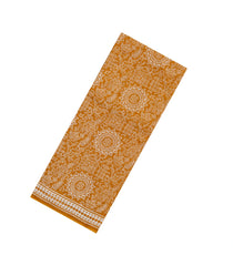 Orange Printed Jaipur Cotton Saree With Tribal Motifs-JC1477
