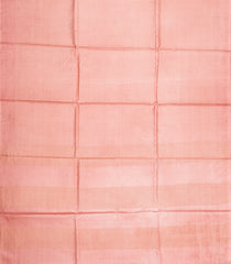 Peach Woven Tussar Silk Saree With Checks & Dotted Motifs-TU3573
