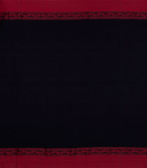 Black Woven Bengal Cotton Saree With Contrast Border-BG1741