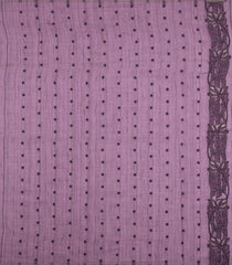 Lilac Printed Synthetic Dupion Saree With Floral Motifs-BL6036