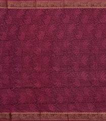 Indigo Printed Chanderi Cotton Saree With Zari Border-CC1568
