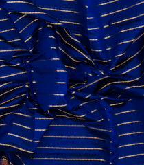 Blue Handloom Silk Cotton Saree With Veldhari Stripes-SC4294