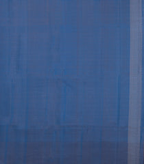 Sky Blue Handloom Soft Silk Saree With Checks & Floral Border-SO4591