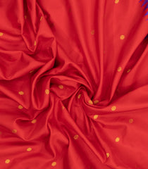 Red Handloom Gadwal Silk Saree With Buttas & Contrast Border-GA0433