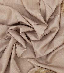 Beige Woven Synthetic Dola Silk Saree With Printed Blouse-BL4452