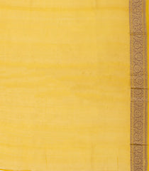Yellow Woven Pure Banarasi Organza Silk Saree With Floral Buttas-KS1158